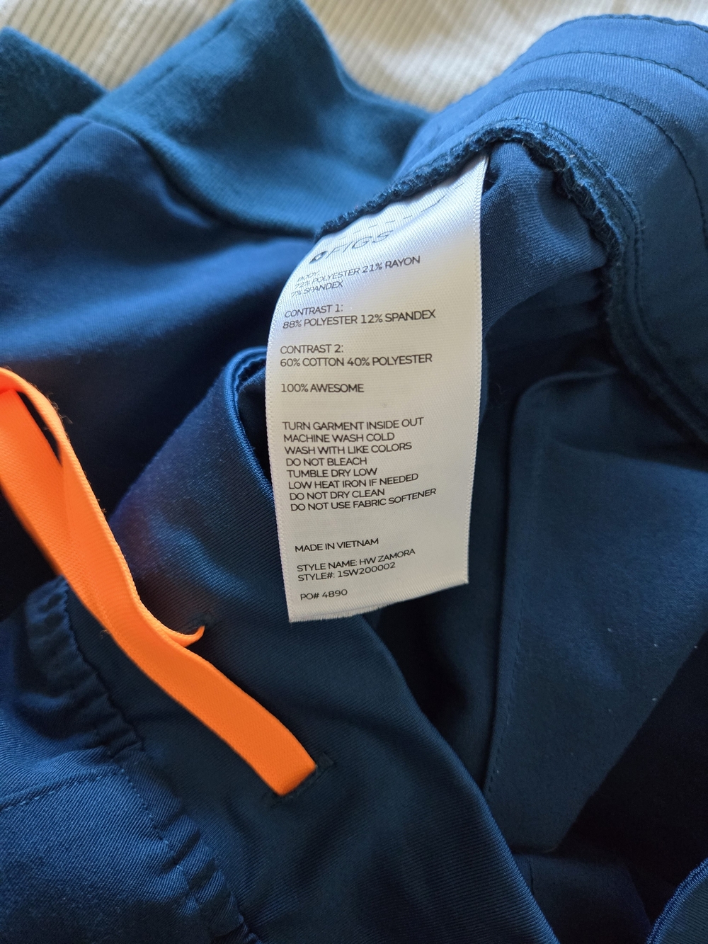 Figs Deep Reef Blue Scrub Set. Top 2xl Pants 4xl - Picture 4 of 8